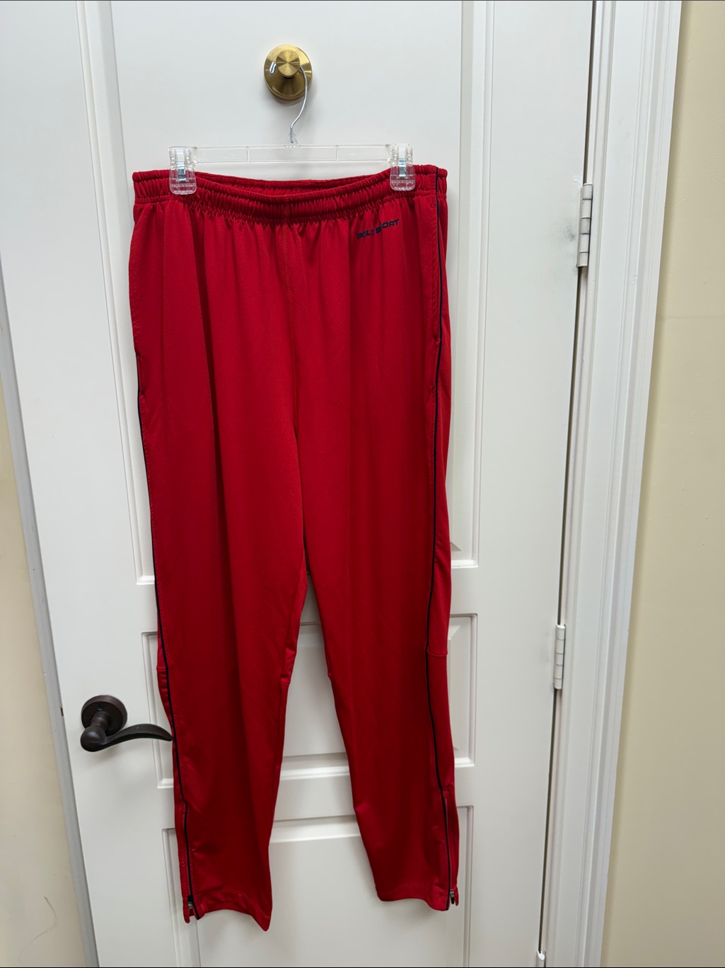 Polo By Ralph Lauren Red Zip Ankle Track Pants